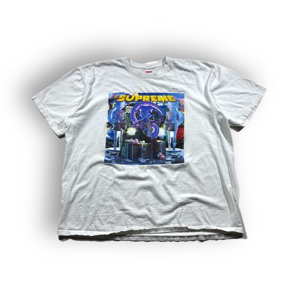 Y2K White Supreme Richest Tee Rare Find Skater Retro Graphic - Picture 2 of 7